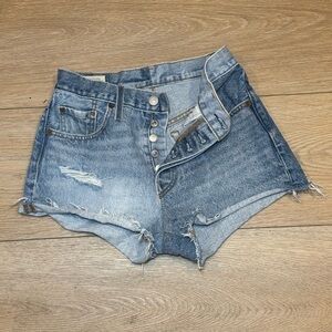 Two-tone Distressed Levi 501 Shorts